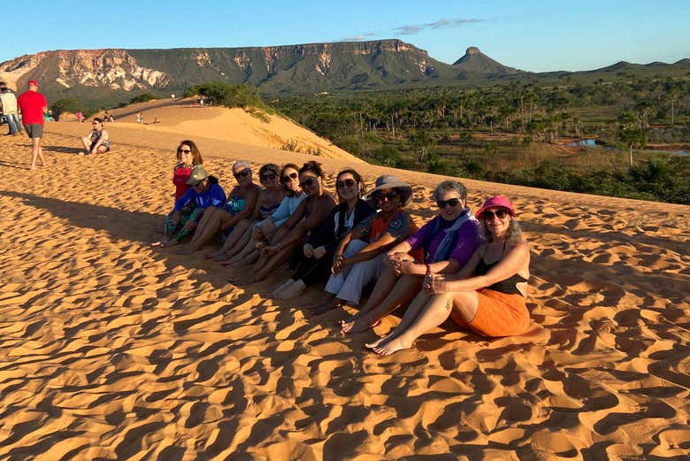 Foto de grupo en las dunas