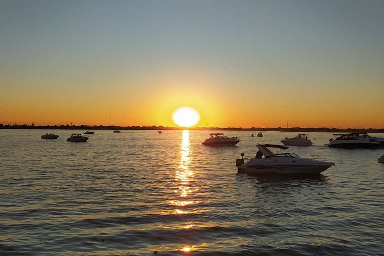 Aproveitando um pôr do sol mágico