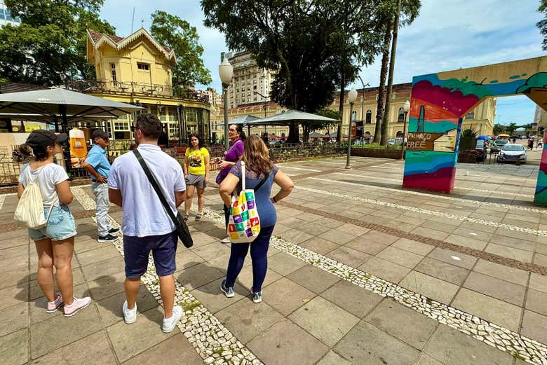 A parada na Praça XV de Novembro
