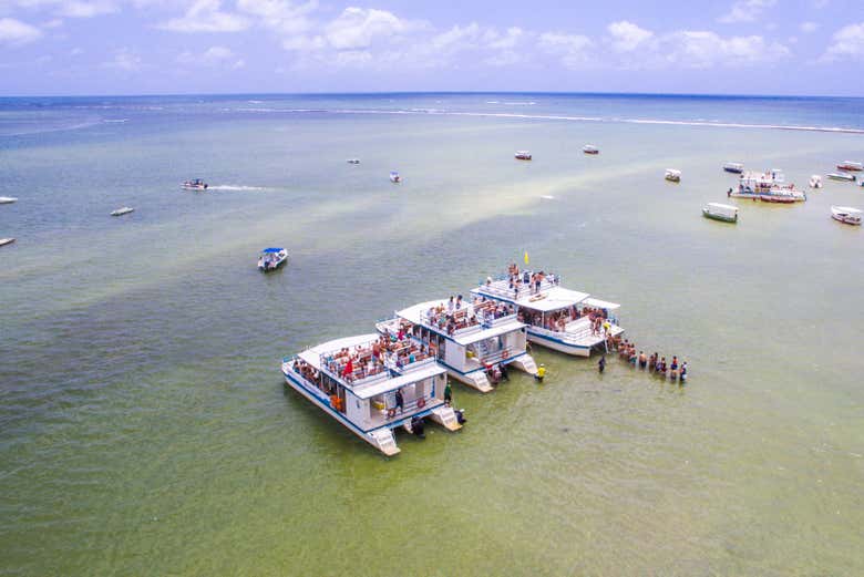 Diversão a bordo dos catamarãs