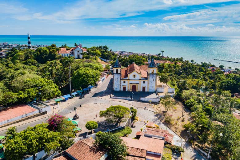 Edifícios históricos no centro de Olinda, Brasil