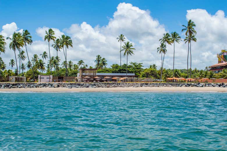 Panorâmica da praia de Guadalupe vista do mar