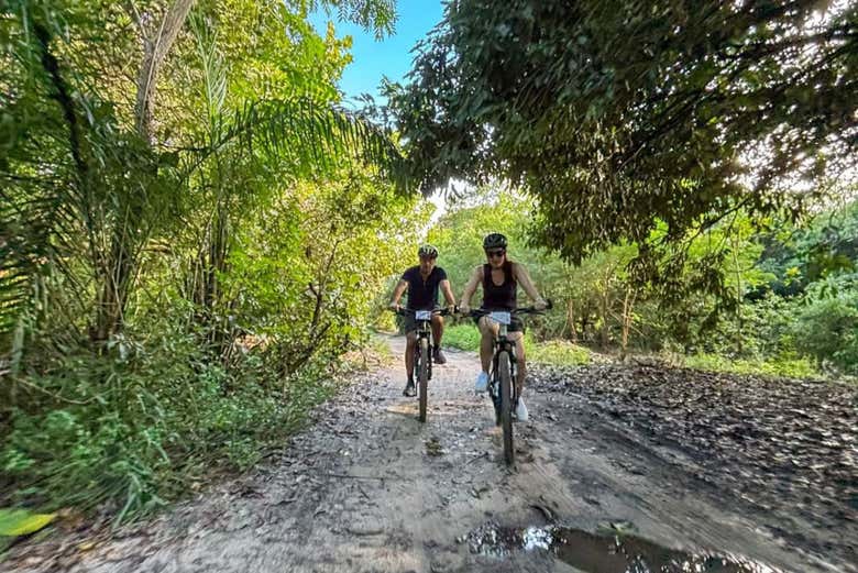 Durante el tour en bicicleta por Porto de Galinhas