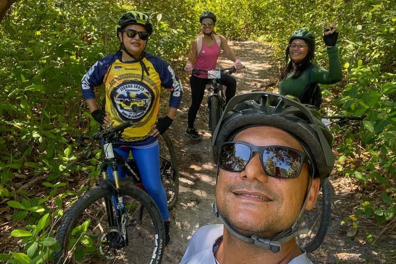 ¡Momento selfie durant el tour en bici!