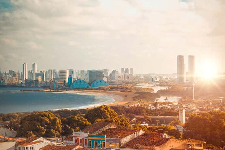 Costa de Olinda ao entardecer