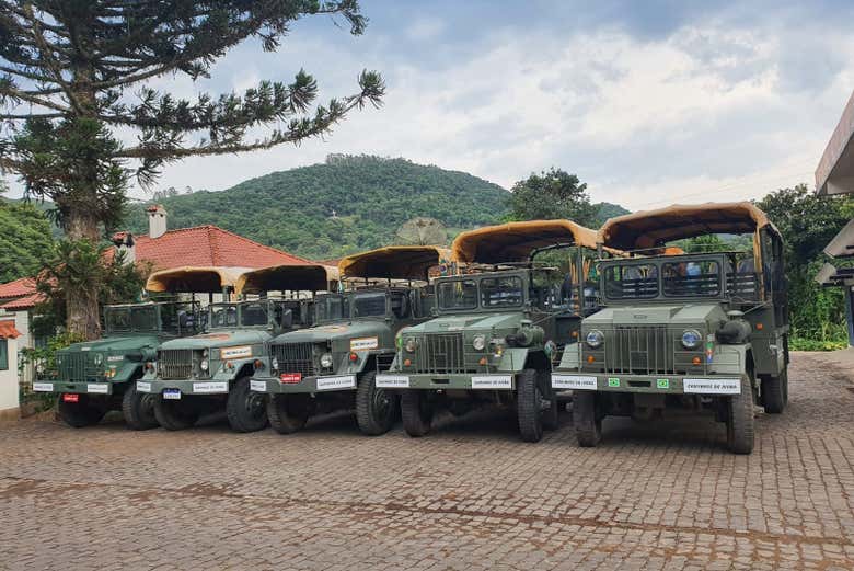 I camion militari previsti dall'attività