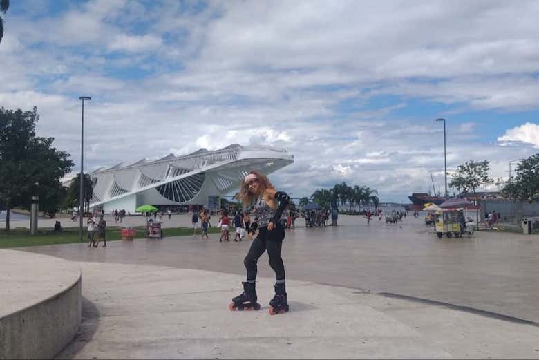 Posing in the skates