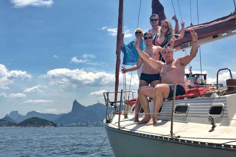 Disfrutando en el velero