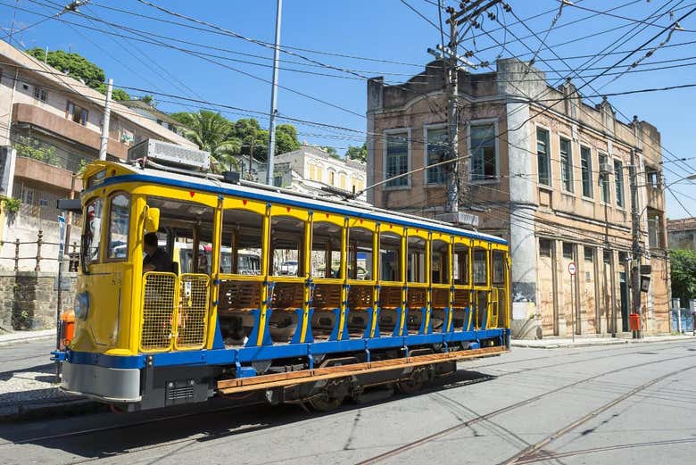 Tranvía bondinho en el barrio de Santa Teresa