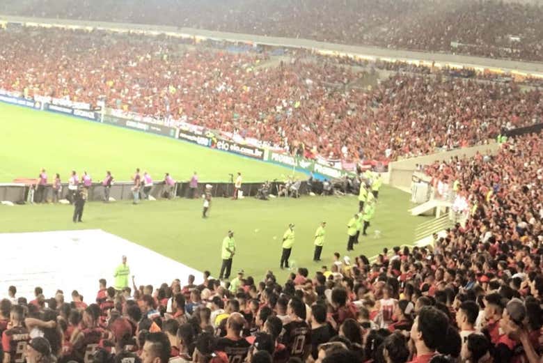 Vista do campo de futebol