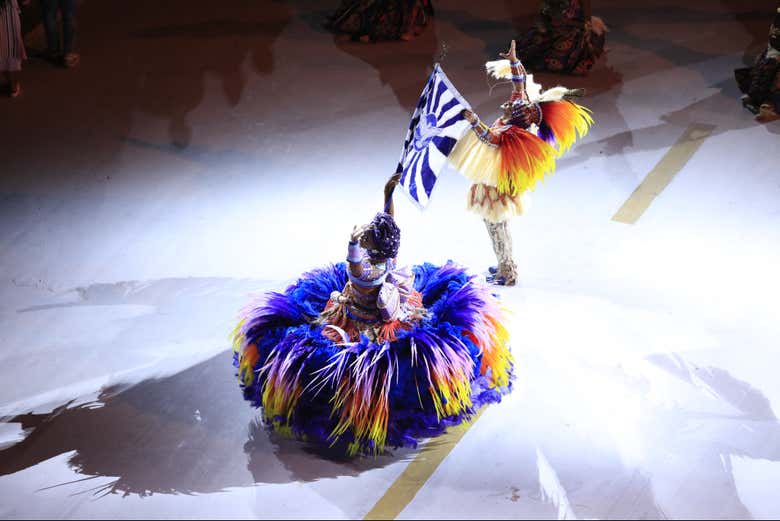 Un par de bailarines del Carnaval de Río