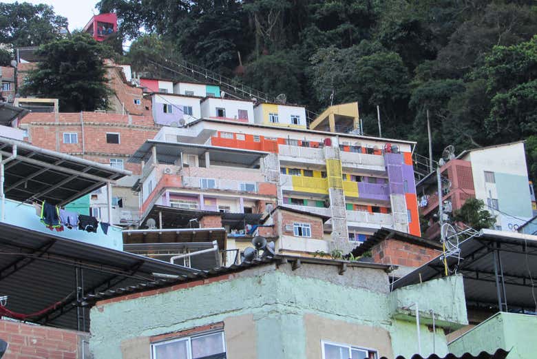 Les maisons de la favela Santa Marta