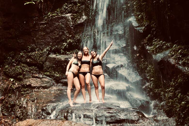 Disfrutando de las cascadas