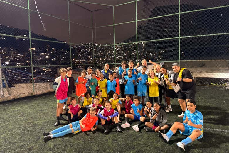 Posando con los jugadores