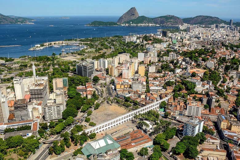 Vista aérea dos Arcos da Lapa
