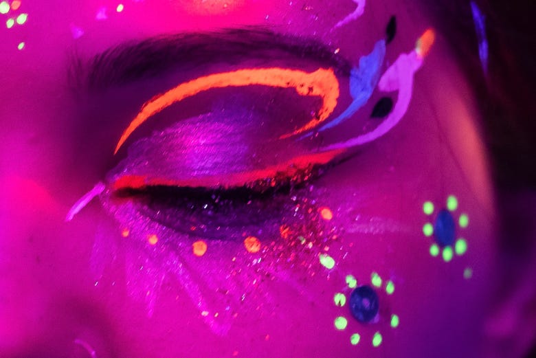 Makeup with neon paint