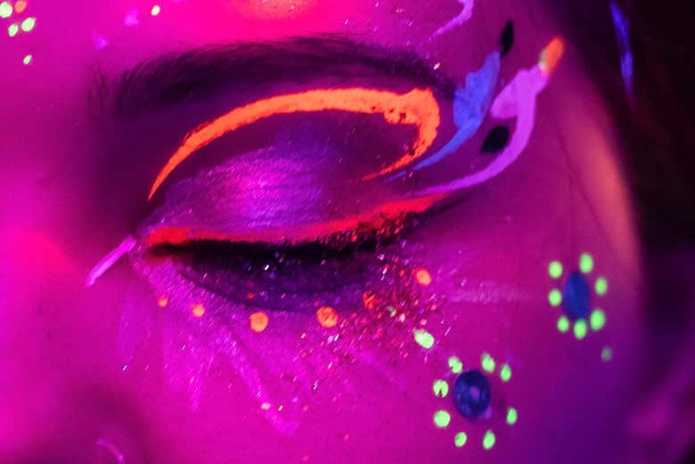 Makeup with neon paint