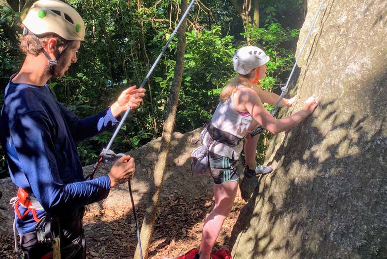 Getting ready to climb