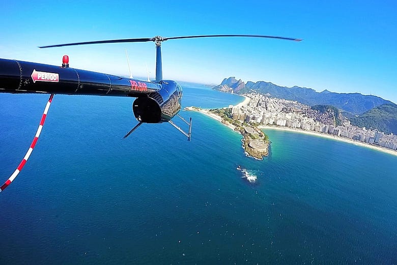 Flying over Rio by helicopter