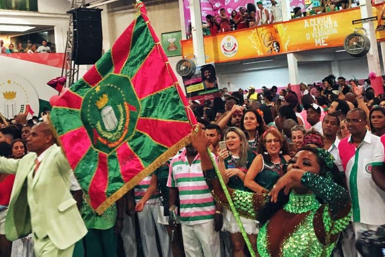 Durante a visita ao ensaio