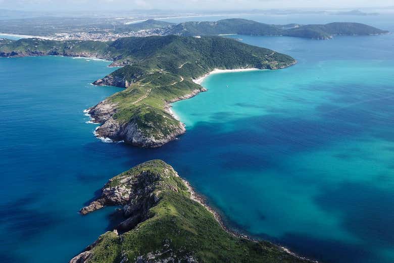 Vistas aéreas de Arraial do Cabo