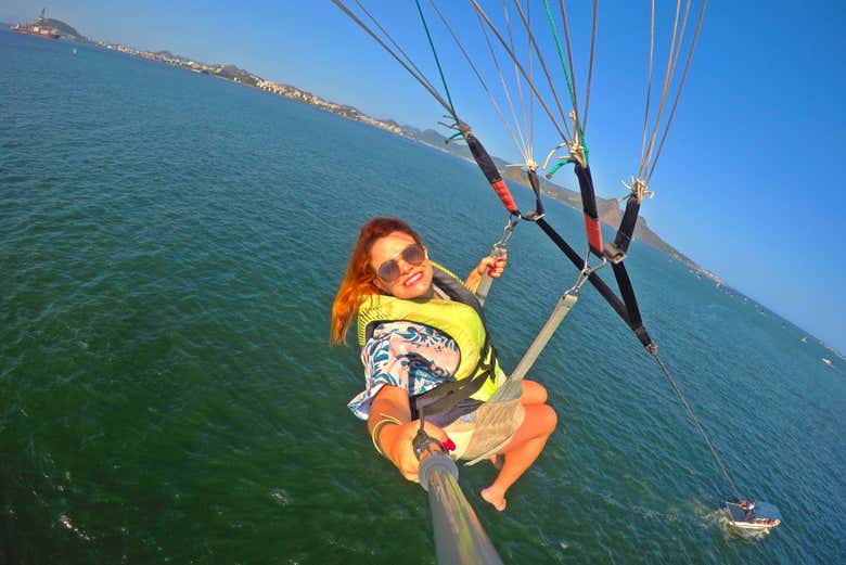 Disfrutando de la experiencia en el aire