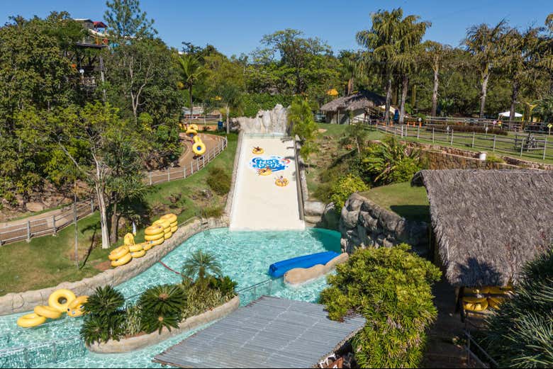 Deslize a toda velocidade pelo imponente tobogã Giant Slide