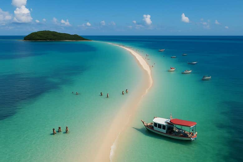 Las aguas turquesas rumbo a la isla de Itaparica