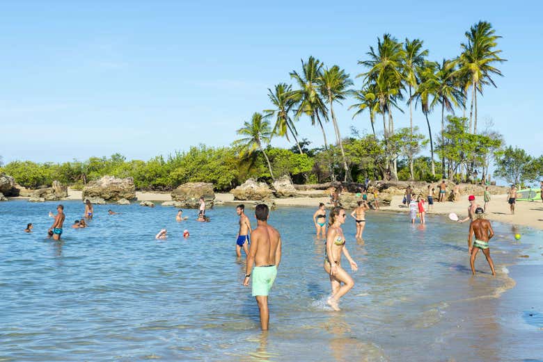 Desfrutando da praia em Morro de São Paulo