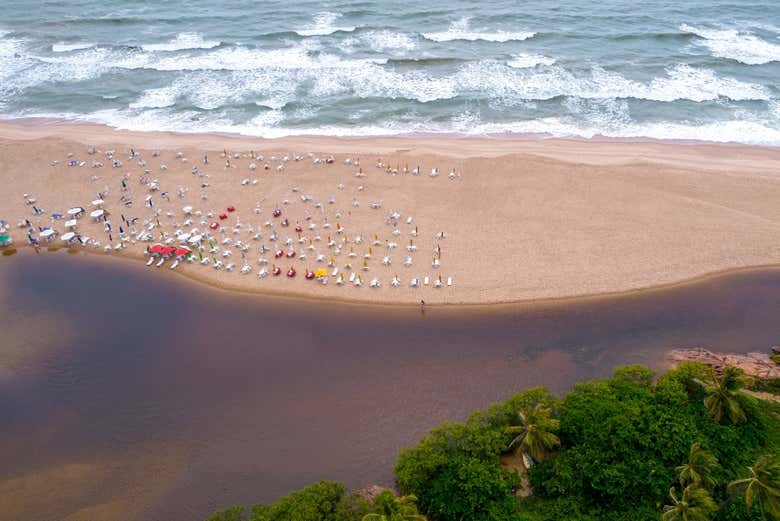 Spend the day swimming and sunbathing in a spectacular setting