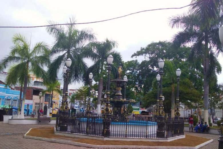 Durante la visita a Santa Amaro