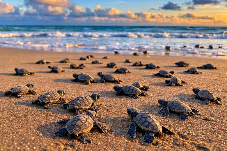 Groupe de tortues du projet TAMAR