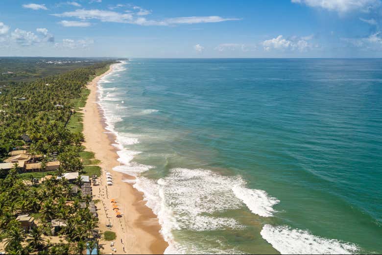 Vistas aéreas da praia de Imabassaí