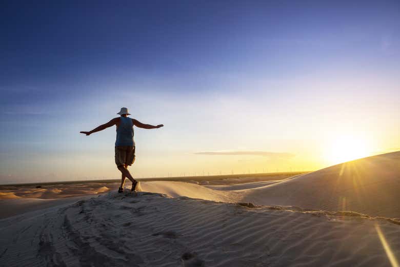 Apreciando as paisagens dos Lençóis em Ponta Verde