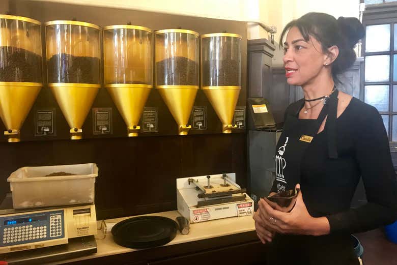 Learning about the coffee making process