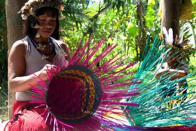 Making indigenous handicrafts