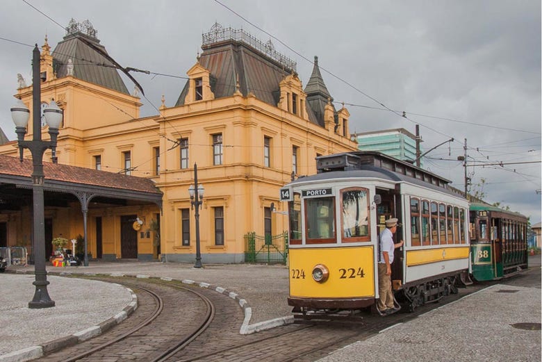 The tourist tram in Santos