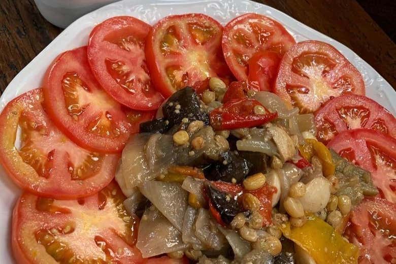 Um dos pratos do almoço