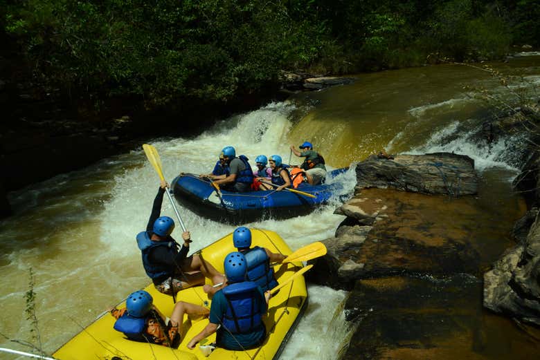Atravesando una zona de rápidos