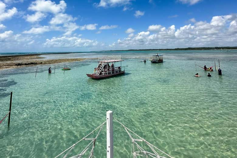 Navegando pelas piscinas naturais da praia do Patacho