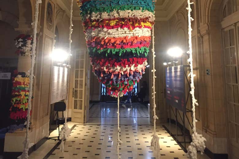 O interior de um dos edifícios