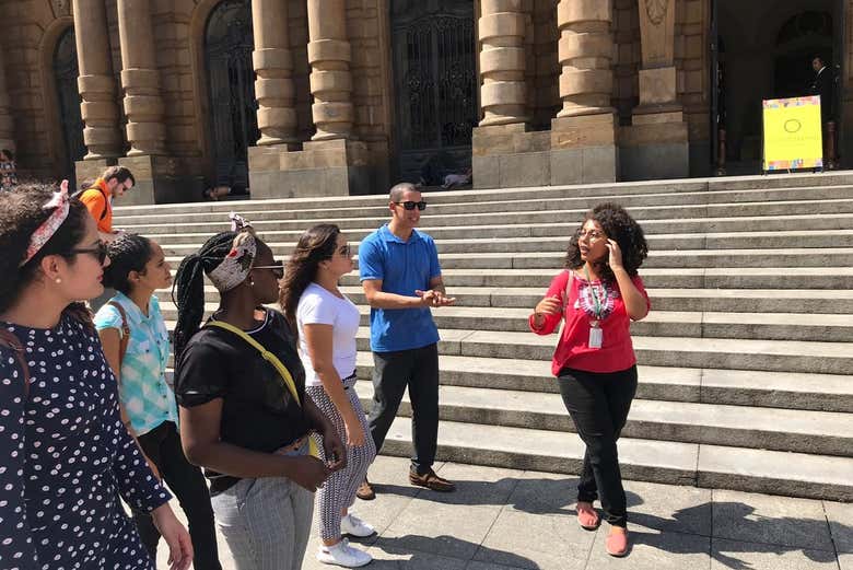 Durante o free tour pelo centro histórico