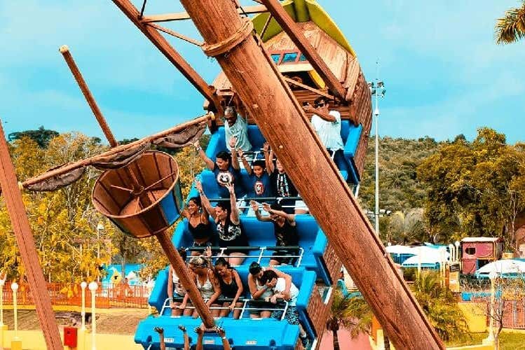 Different attractions in the park