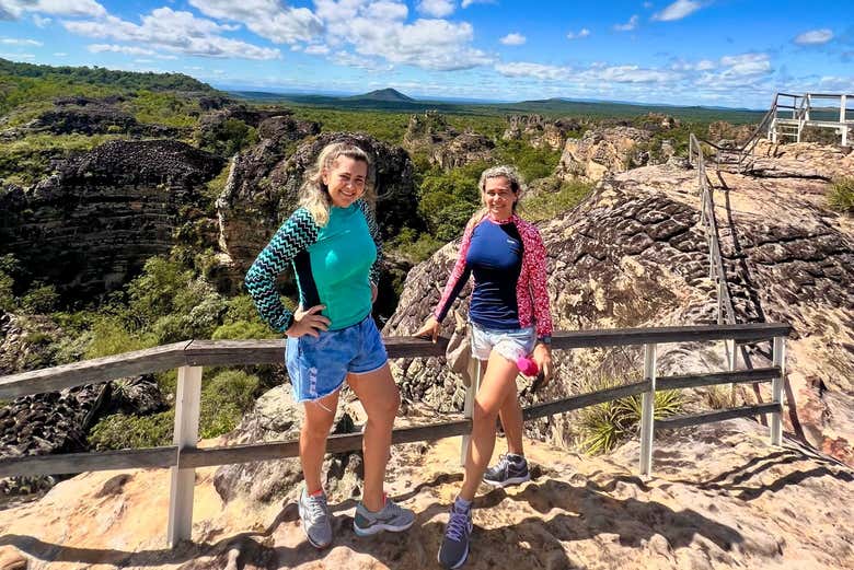 Enjoying a hiking route