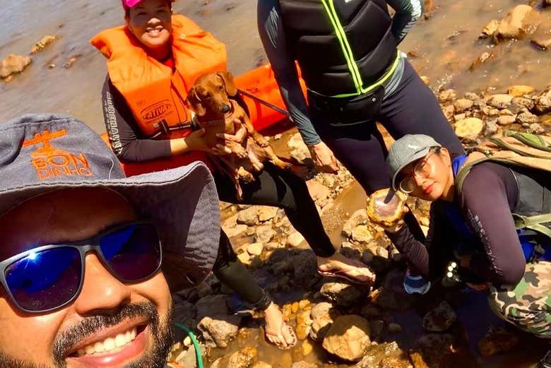Disfrutando del tour en kayak
