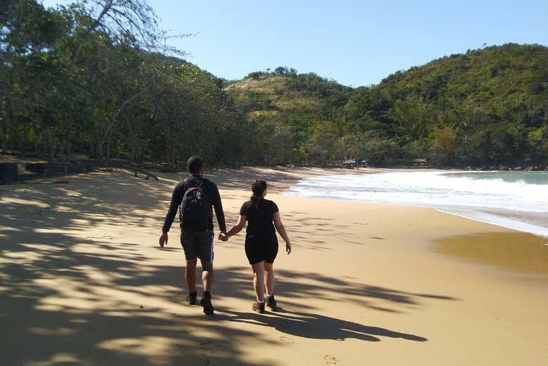 Walking along the beach
