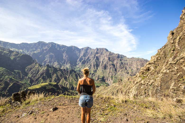 Contemplating the landscapes of the island of Santiago