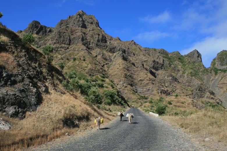 Paisajes montañosos de la isla de Santiago