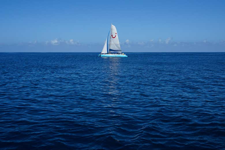 El azul del mar y el horizonte como telón de fondo
