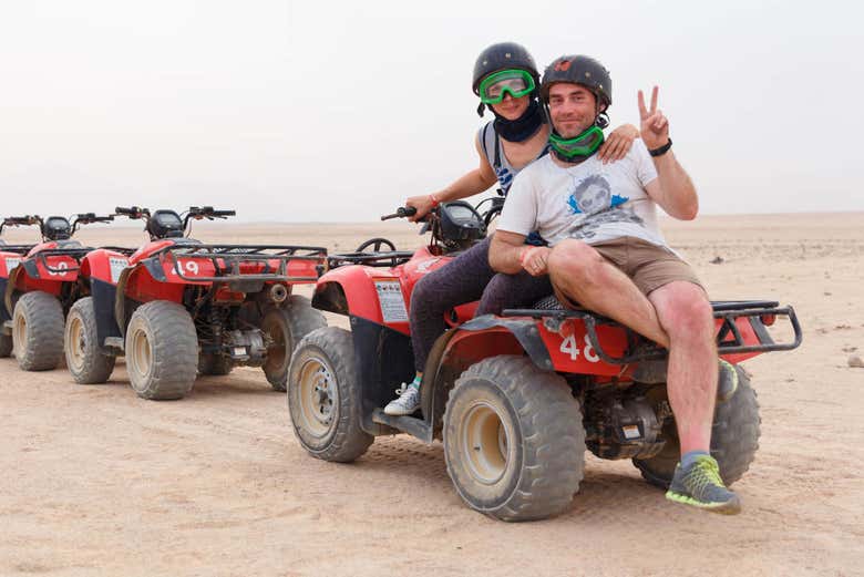 Having fun aboard the quads